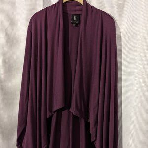 Deep purple, soft modal blend waterfall cardigan, made in USA